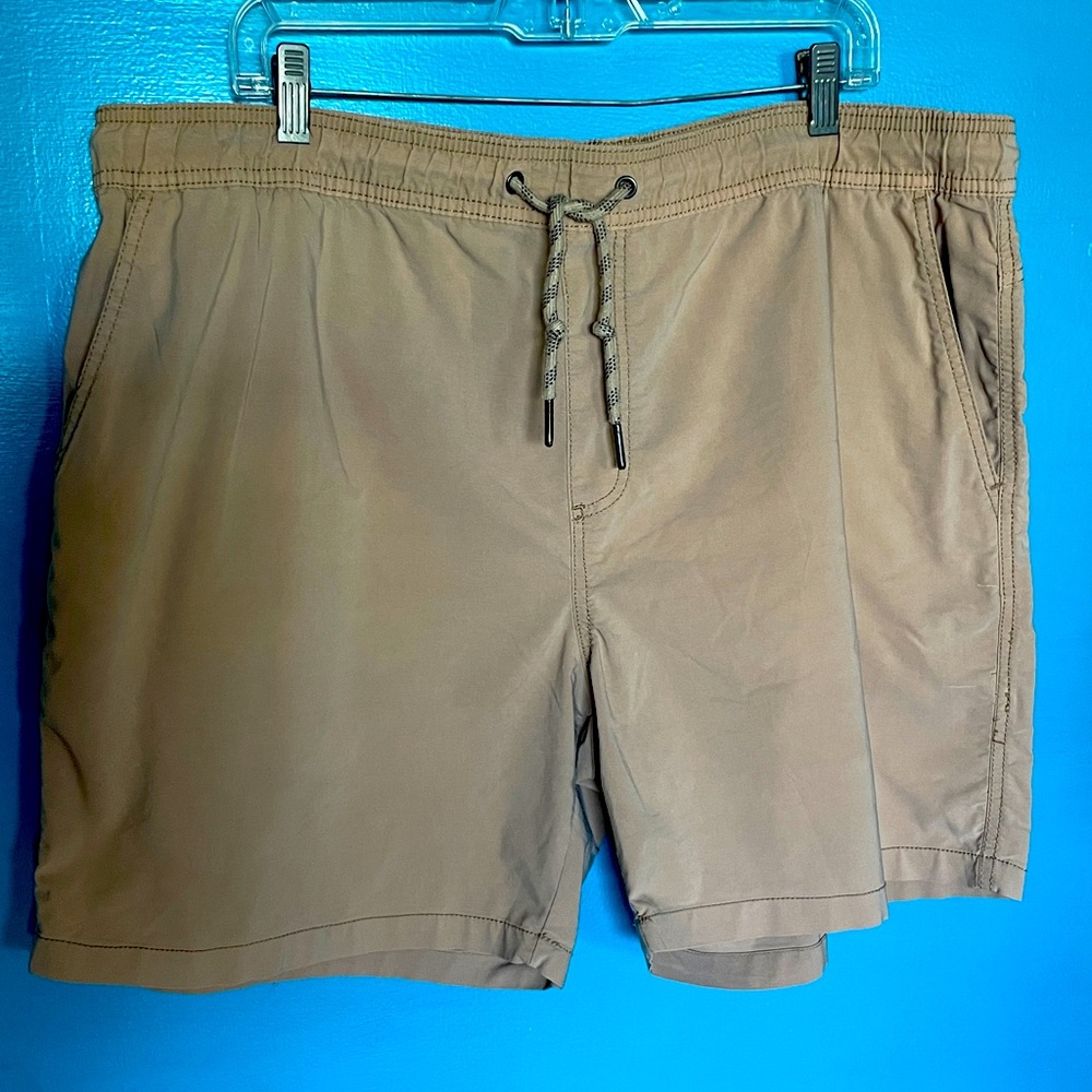 Burnside Tan Athleisure Shorts with Drawstring - SX XL.